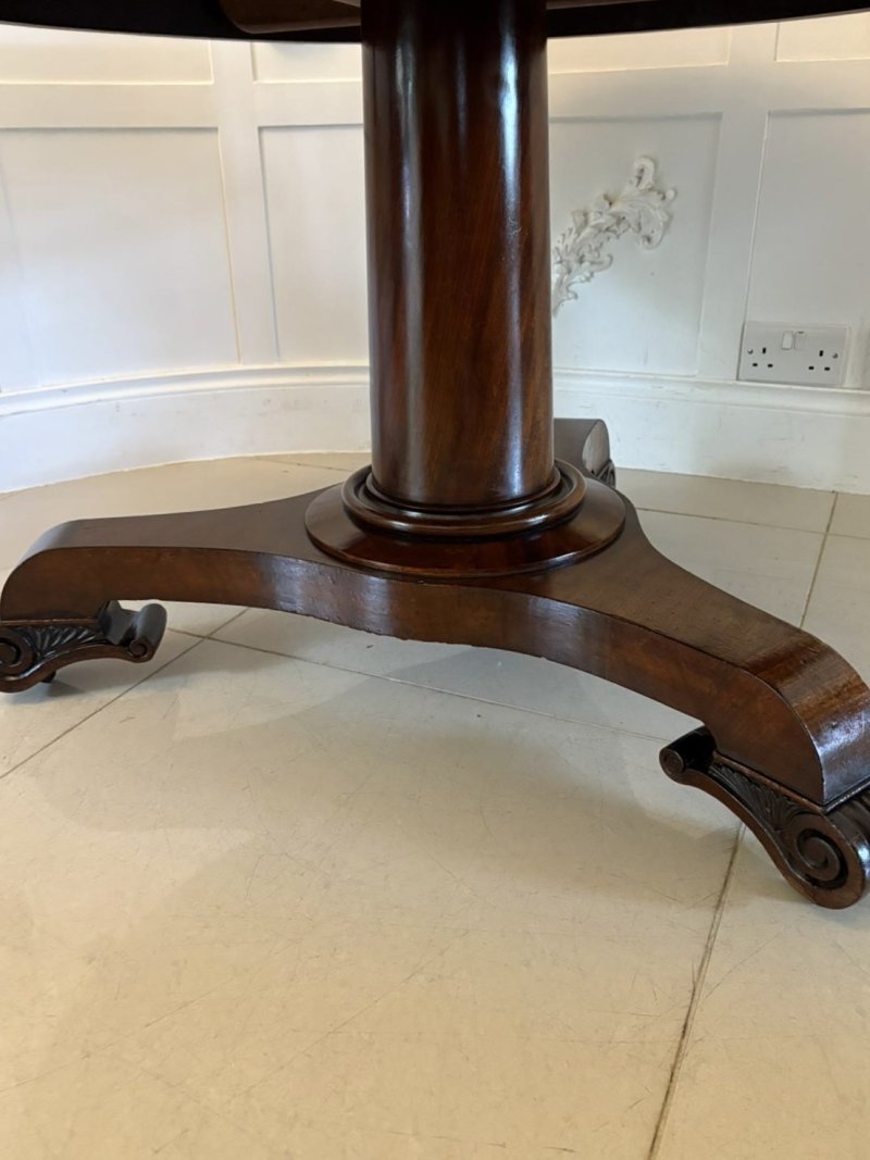 Antique Regency 6 Seater Quality Figured Mahogany Circular Dining Table - Image 12